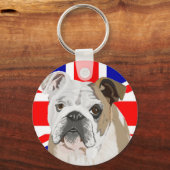 Britse Bulldog met Union Jack Sleutelhanger (Achterkant)