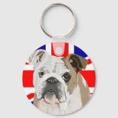 Britse Bulldog met Union Jack Sleutelhanger (Achterkant)
