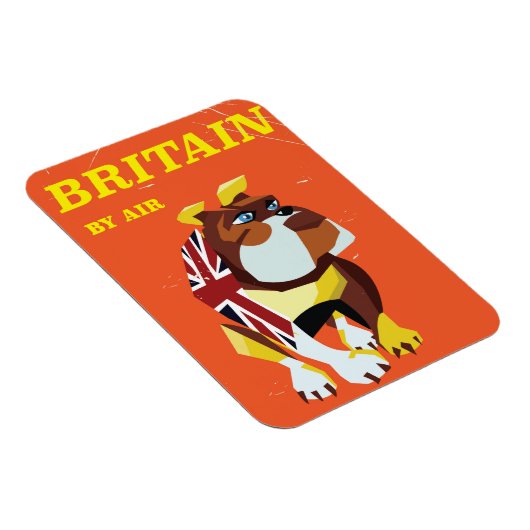 Britse Bulldog vintage reisposter Magneet (Rechterzijde)