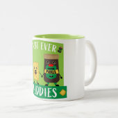 Britse Cheddar Cheese and Pickle liefhebbers Koffe Tweekleurige Koffiemok (Voorkant rechts)