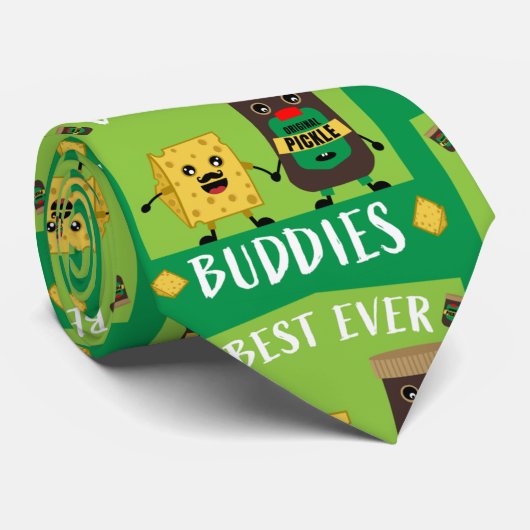 Britse Cheddar Cheese and Pickle-liefhebbers Stropdas (Opgerold)