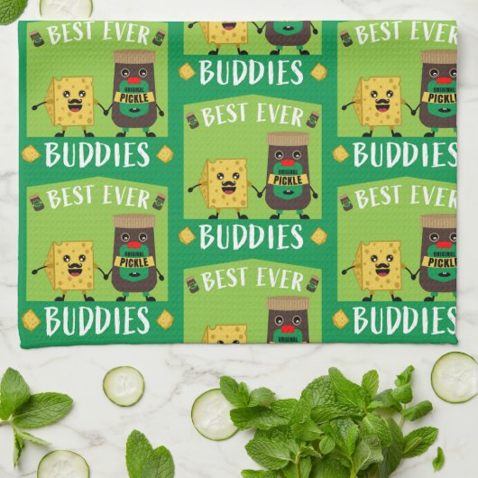 Britse Cheddar Cheese and Pickle-liefhebbers Theedoek (Gevouwen)