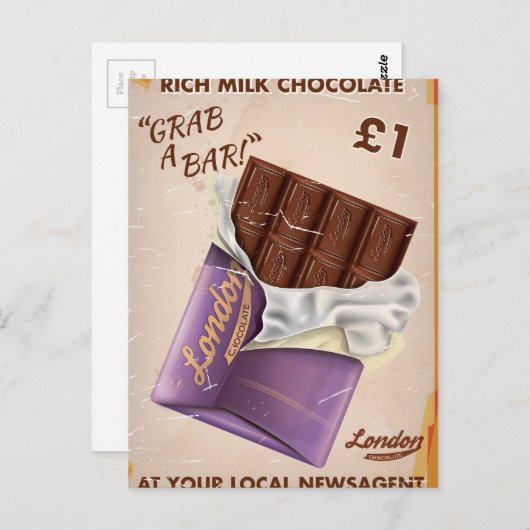  Britse chocolade Advert. Briefkaart (Voorkant / Achterkant)