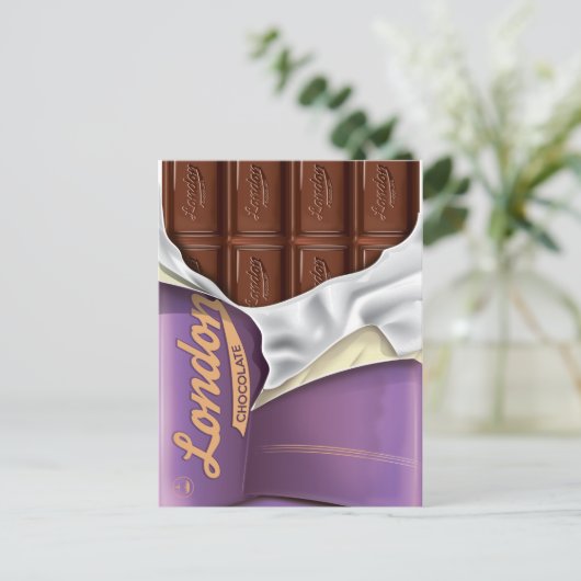 Britse chocolade Advert. Briefkaart (Staand voorkant)