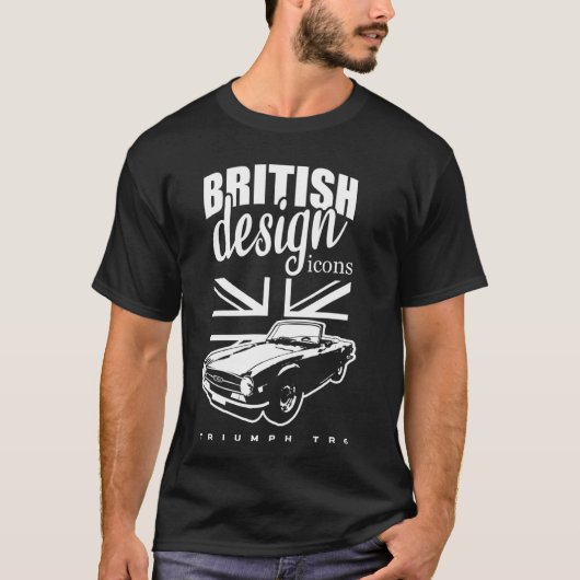 Britse Classic Super Car Triumph TR6 T-shirt (Voorkant)