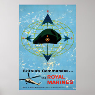 Britse Commandos De Royal Marines Propaganda Poster
