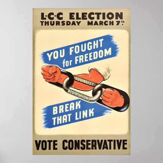 Britse Conservatieve Partij Poster Socialistisch (Voorkant)