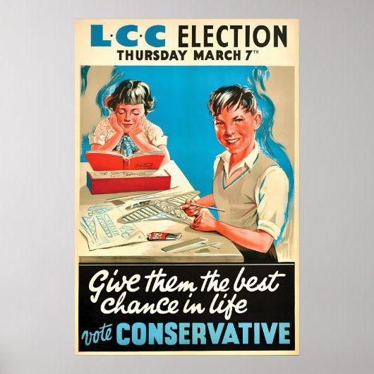 Britse Conservatieve Partij Verkiezingsposter Geef Poster (Voorkant)