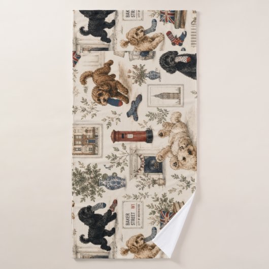 Britse Cottagecore Cockapoo Bad Handdoek (Badhanddoek)