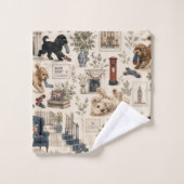 Britse Cottagecore Cockapoo Bad Handdoek (Wasdoekje)