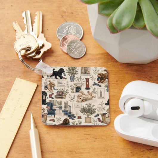 Britse Cottagecore-hond  Sleutelhanger (Bureau)