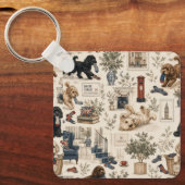 Britse Cottagecore-hond  Sleutelhanger (Voorkant)