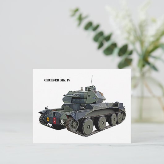Britse Cruiser Mk IV Tank Briefkaart (Staand voorkant)