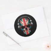 Britse DJ Skull met Hoofdtelefoon Ronde Sticker (Envelop)
