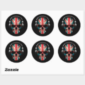 Britse DJ Skull met Hoofdtelefoon Ronde Sticker (Vel)