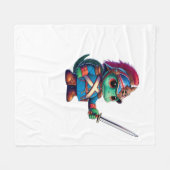 Britse Dragoon Verdediger Halloween's Koninklijke Fleece Deken (Voorkant (Horizontaal))