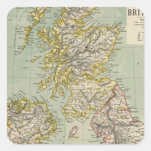 Britse eilanden 11 vierkante sticker (Voorkant)