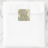 Britse eilanden 3 vierkante sticker (Tas)