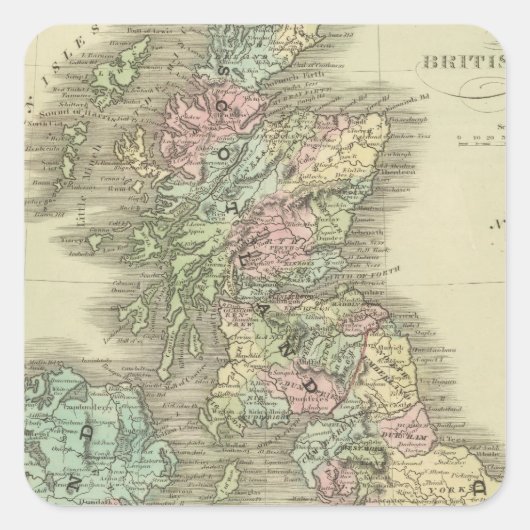Britse eilanden 3 vierkante sticker (Voorkant)