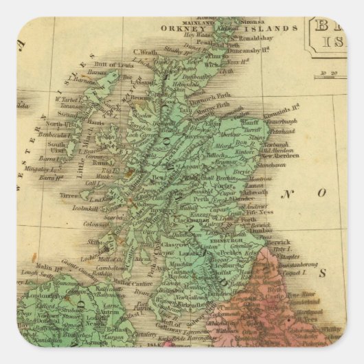 Britse eilanden 4 vierkante sticker (Voorkant)