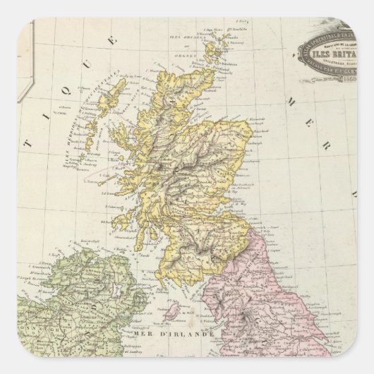 Britse eilanden 6 vierkante sticker (Voorkant)