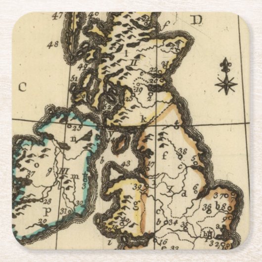 Britse eilanden 7 kartonnen onderzetters (Voorkant)