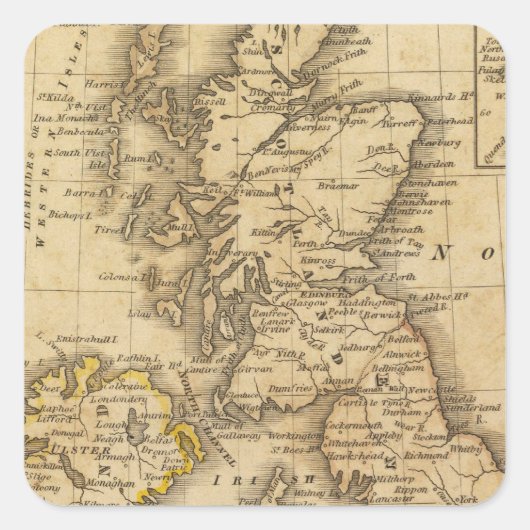 Britse eilanden, Azië Vierkante Sticker (Voorkant)