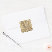 Britse eilanden, Azië Vierkante Sticker (Envelop)