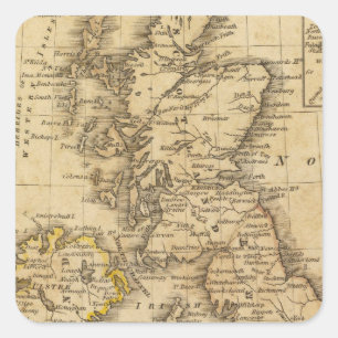 Britse eilanden, Azië Vierkante Sticker