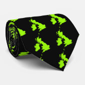 Britse eilanden - Chartreuse op zwart Stropdas (Opgerold)