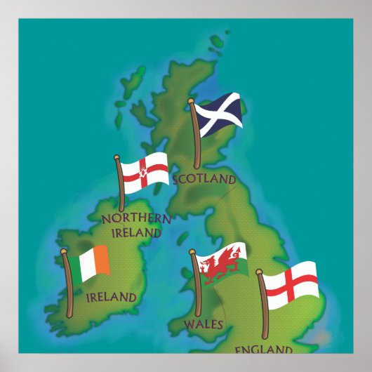 Britse eilanden en Ierland Poster (Voorkant)