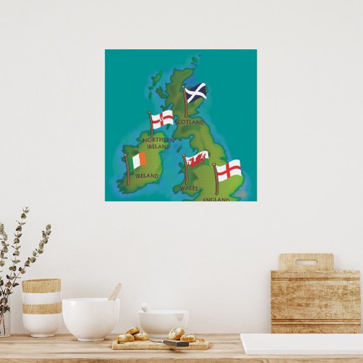Britse eilanden en Ierland Poster (Keuken)