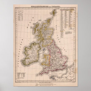 Britse eilanden, Engeland, Ierland Poster