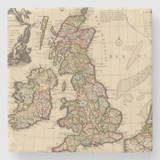 Britse eilanden, Engeland, Ierland Stenen Onderzetter (Voorkant)