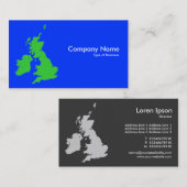 Britse eilanden - Groen en Blauw Visitekaartje (Voorkant / Achterkant)