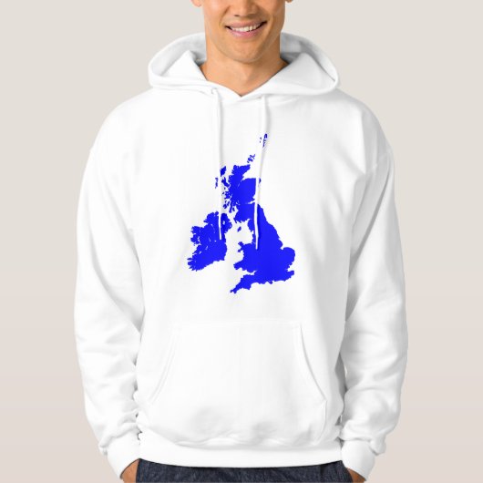 Britse eilanden in blauw hoodie (Voorkant)