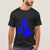 Britse eilanden in blauw t-shirt (Voorkant)