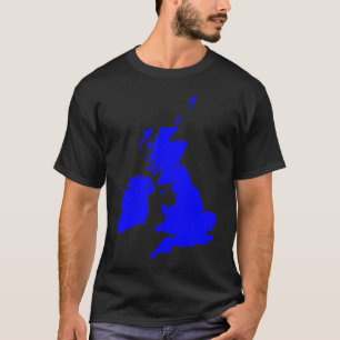 Britse eilanden in blauw t-shirt