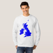 Britse eilanden in blauw t-shirt (Voorkant volledig)