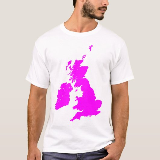 Britse eilanden in Magenta T-shirt (Voorkant)