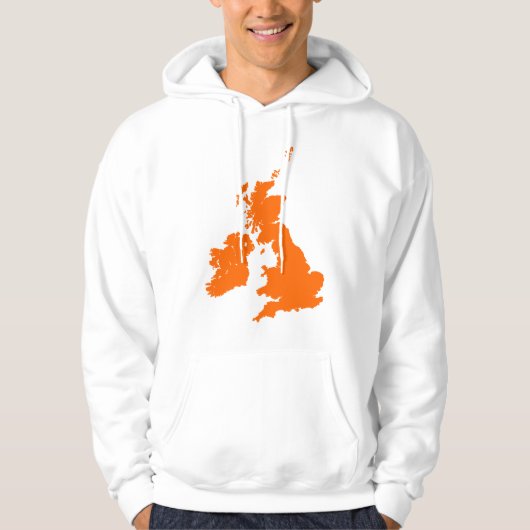 Britse Eilanden in Sinaasappel Hoodie (Voorkant)