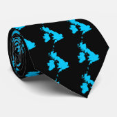 Britse eilanden - Licht blauw op zwart Stropdas (Opgerold)