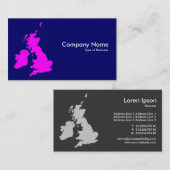 Britse eilanden - magenta op donkerblauw visitekaartje (Voorkant / Achterkant)