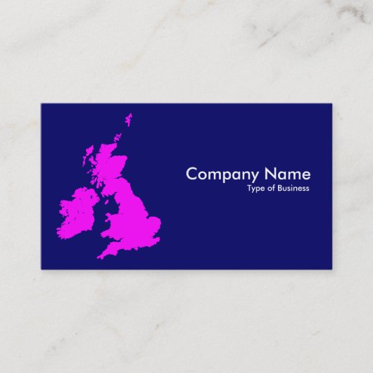 Britse eilanden - magenta op donkerblauw visitekaartje (Voorkant)
