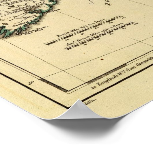 Britse eilanden met grenzen poster (Hoek)