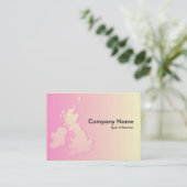 Britse eilanden met roze en Bleek geel Visitekaartje (Staand voorkant)