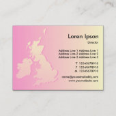 Britse eilanden met roze en Bleek geel Visitekaartje (Achterkant)