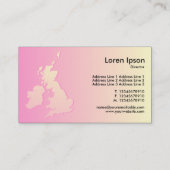 Britse eilanden met roze en Bleek geel Visitekaartje (Achterkant)