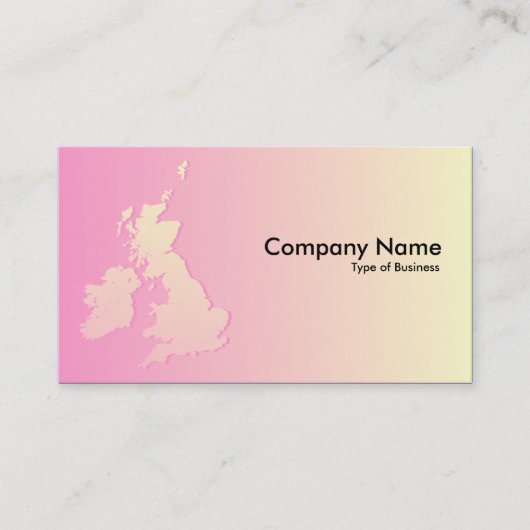 Britse eilanden met roze en Bleek geel Visitekaartje (Voorkant)