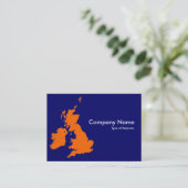 Britse eilanden - Oranje en donkerblauw Visitekaartje (Staand voorkant)